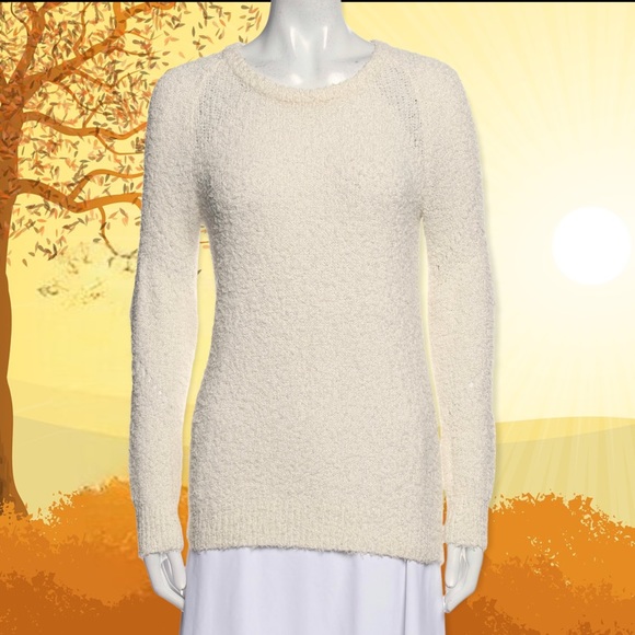 IRO Ines Fuzzy Textured Off White Knit Sweater Size Small. - Picture 1 of 9